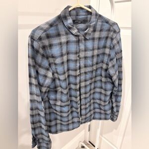 All Saints Checkered Shirt in Blue and Gray